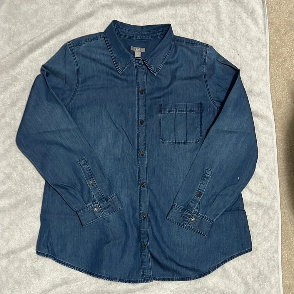 J. Jill denim button down M - Picture 1 of 6